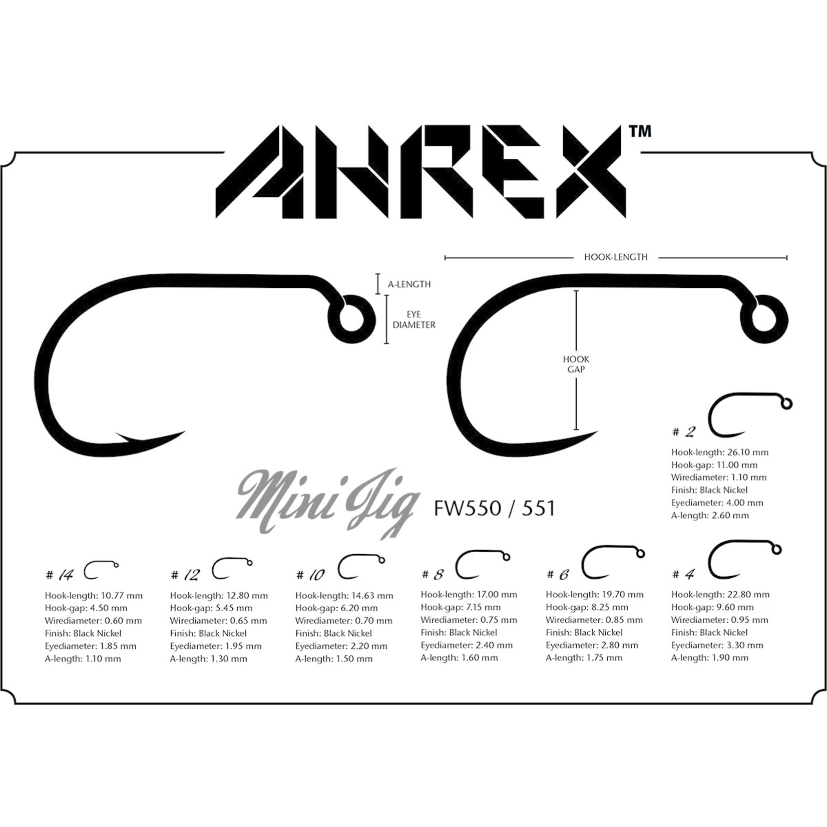 Ahrex Ahrex FW550 Mini Jig Hook