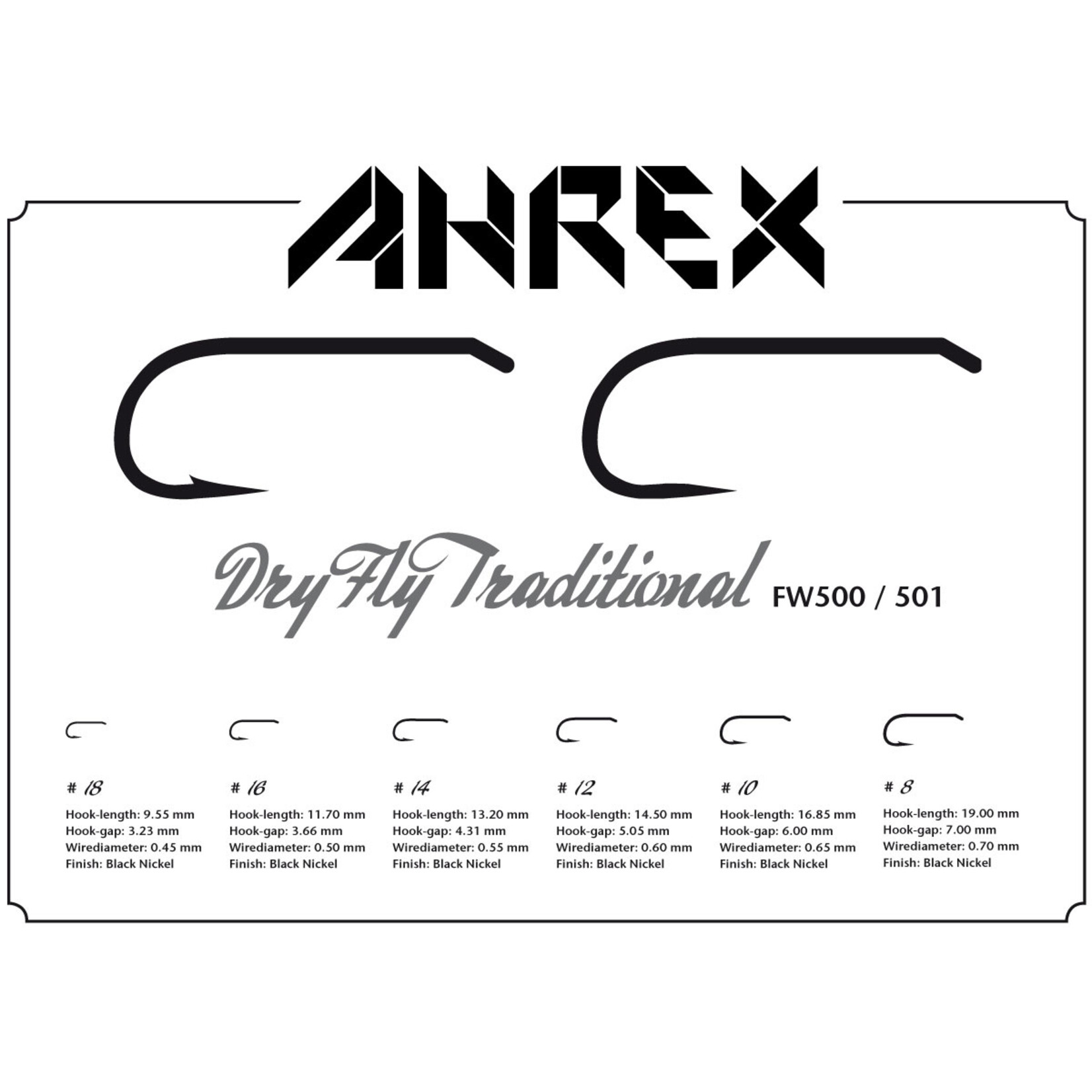 Ahrex Ahrex FW500 Dry Fly Traditional Hook