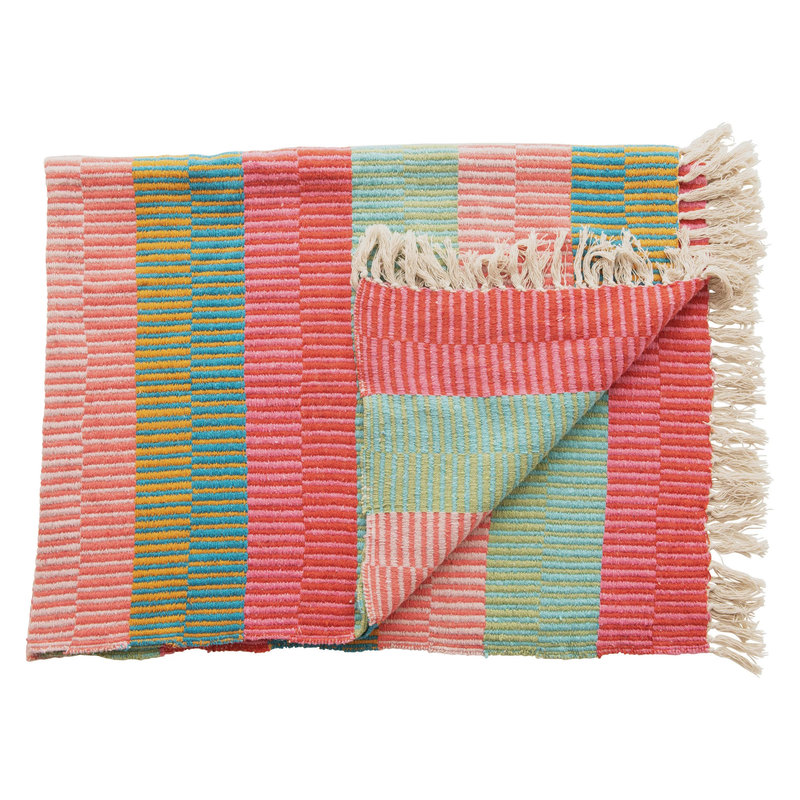 Multi Striped Throw with Tassels
