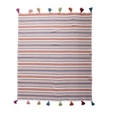 Woven Striped Throw with Tassels