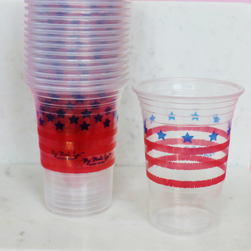 My Mind's Eye Red Stripes Plastic Cups