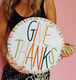 Dusk Give Thanks  Give Thanks Wooden Round Board