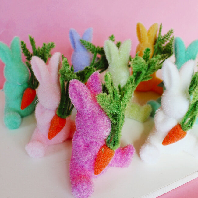 Flocked Bunny with Carrot