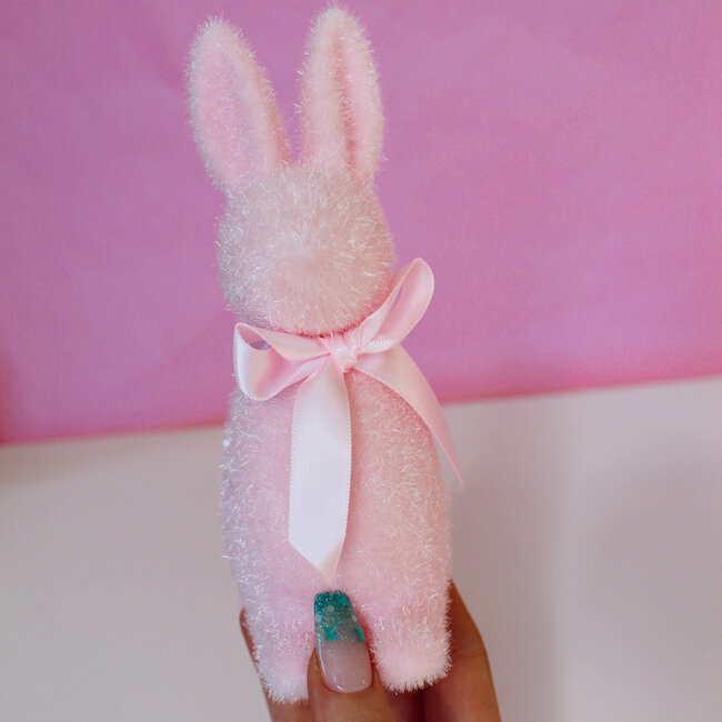 Small Flocked Bunny