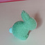 Small Flocked Seated Bunny with Pom Pom Tail