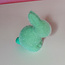 Small Flocked Seated Bunny with Pom Pom Tail