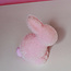 Small Flocked Seated Bunny with Pom Pom Tail