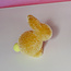 Small Flocked Seated Bunny with Pom Pom Tail