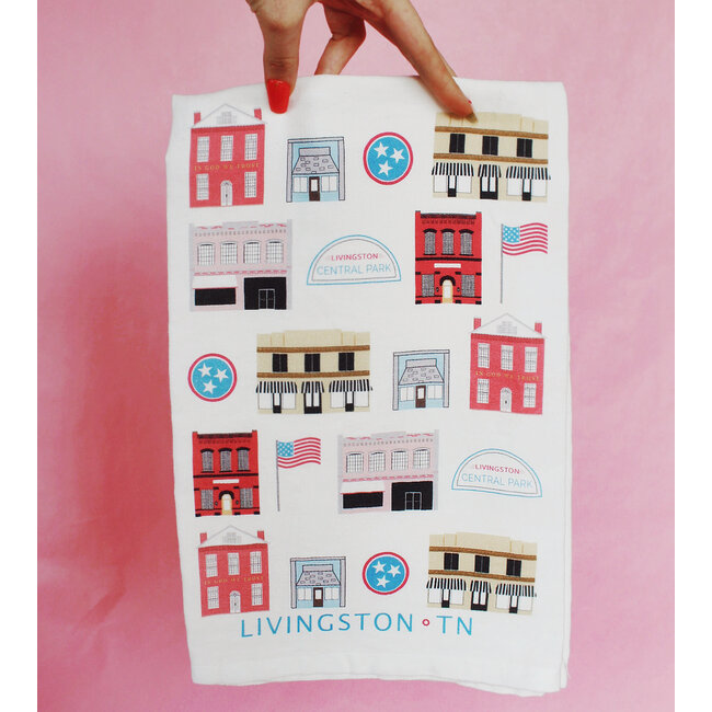 Downtown Livingston Tea Towel