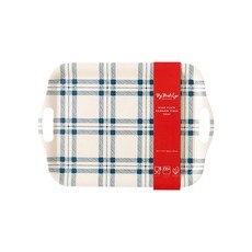 My Mind's Eye Navy Plaid Bamboo Tray