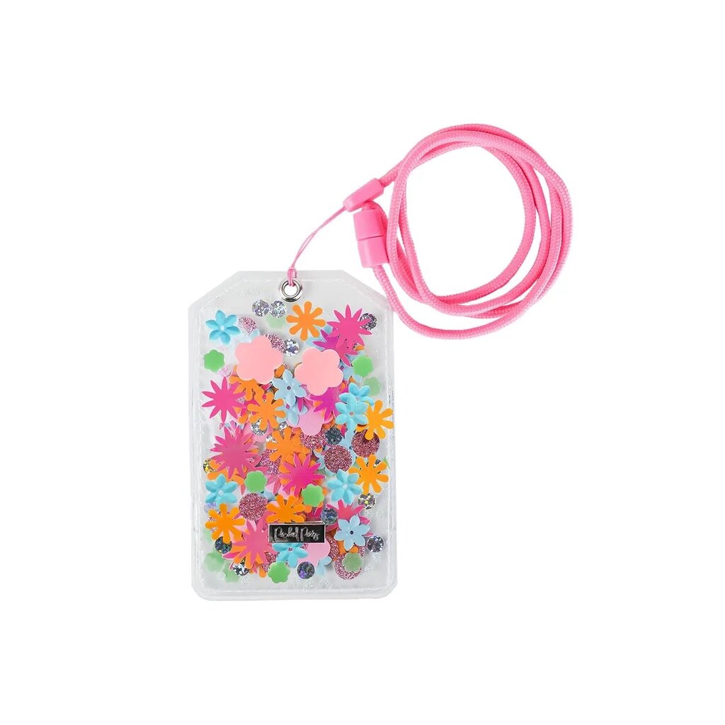 Flower Shop Confetti ID or Badge Holder with Lanyard