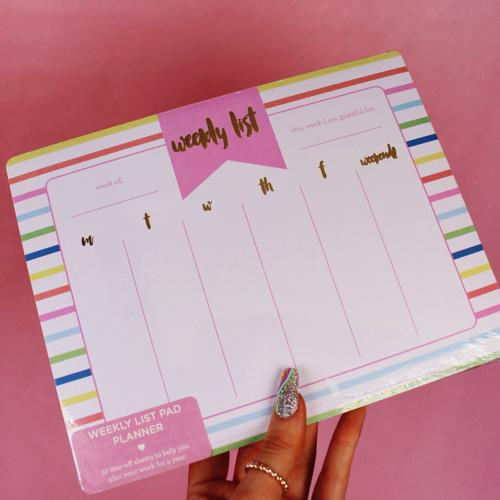 Striped Weekly List Pad Planner