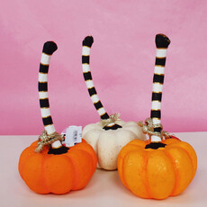 Glitterville Black & White Stripe Pumpkin