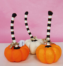 Glitterville Black & White Stripe Pumpkin