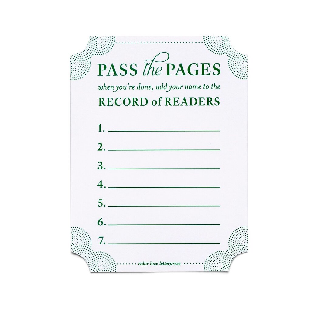 Pass the Pages Book Sticker