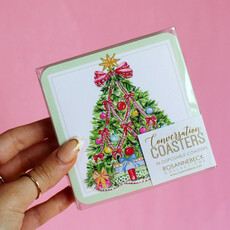 Rosanne Beck Collections Christmas Tree Conversation Coasters