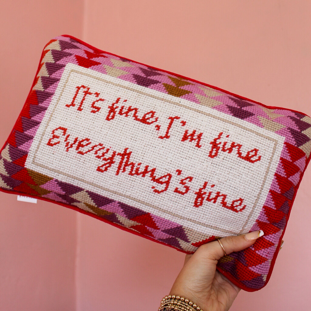 Everything's Fine Pillow by Furbish