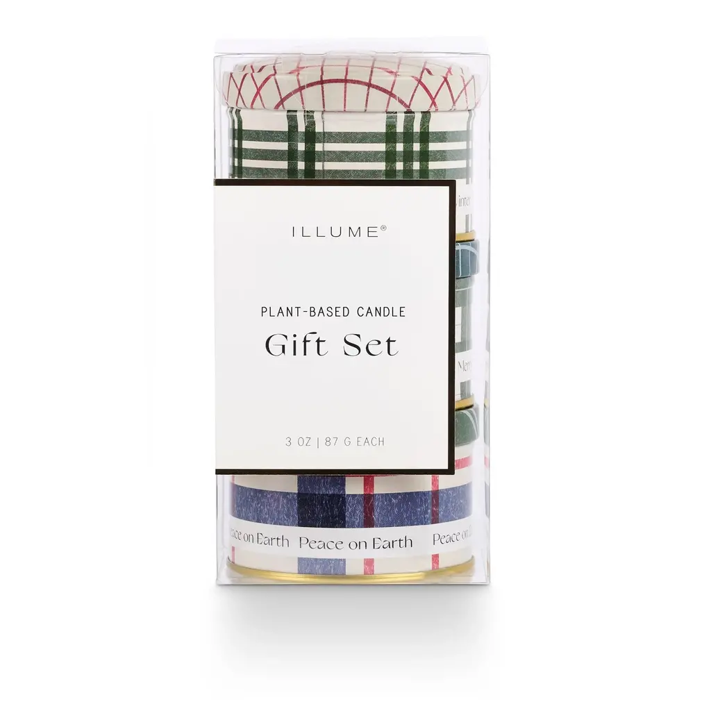 Balsam and Cedar Noble Holiday Tin Trio Candle Gift Set