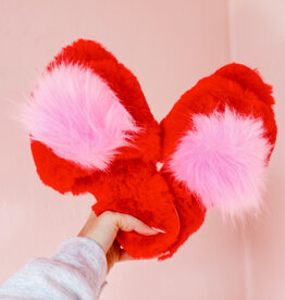 Pink & Red Fuzzy Slippers