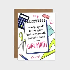 Girl Math Birthday Card