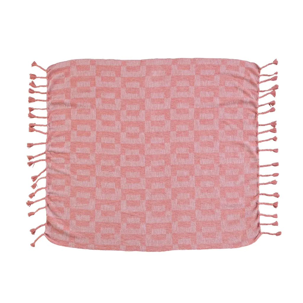 Pink Checkered Throw