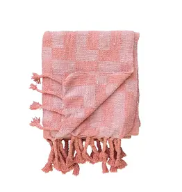 Pink Checkered Throw