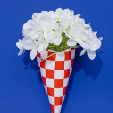 Checker Bag Wall Vase