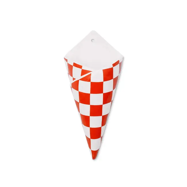 Checker Bag Wall Vase