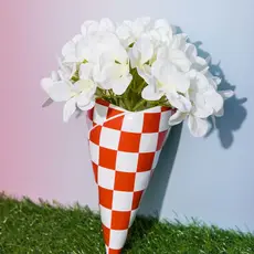 Checker Bag Wall Vase