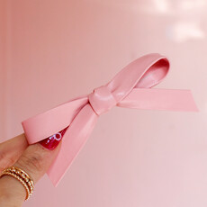 Ballet Pink Leather Hair Bow Barrette