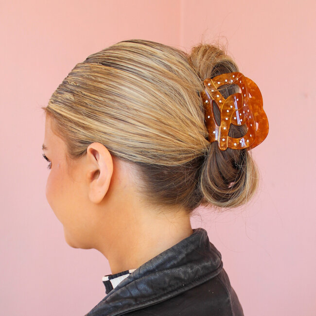 Hand-Painted Hair Claw Clip Pretzel
