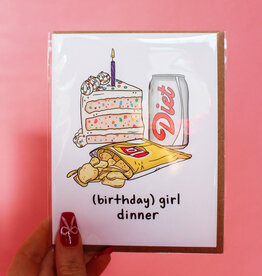 Girl Dinner Birthday Card