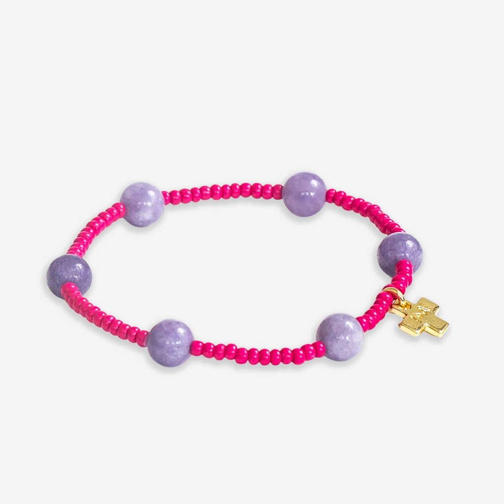Ink & Alloy Mia Hot Pink + Lilac Bead Bracelet
