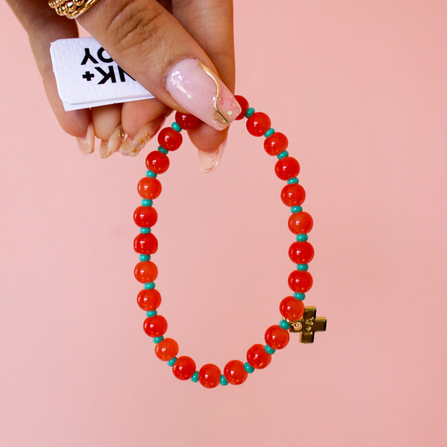 Mabel Coral Bead Bracelet