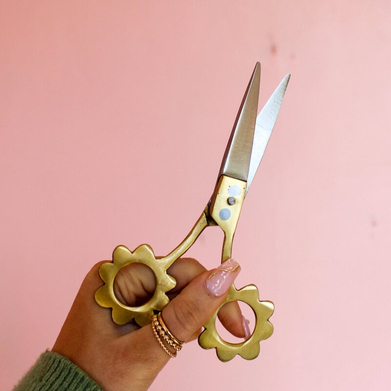 Scissors with Flower Shaped Handles