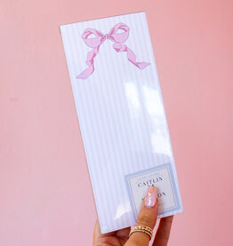 Luxe Skinny Pad Blush Bow on Stripe