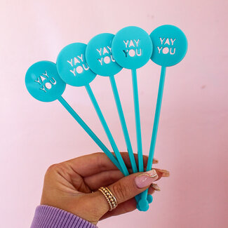 friendlily press Yay You Acrylic Drink Stirrer