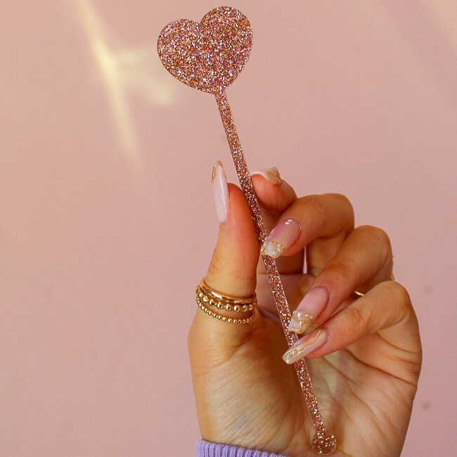 Heart Acrylic Drink Stirrer