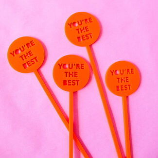 friendlily press You're the Best Acrylic Drink Stirrer