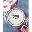 USA Round Bamboo Serving Tray