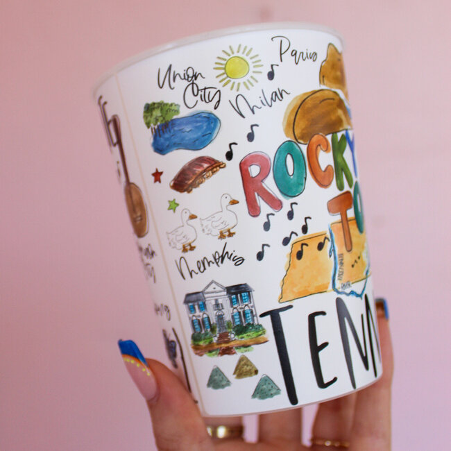 State of Tennessee Reusable Cups, Set of 6