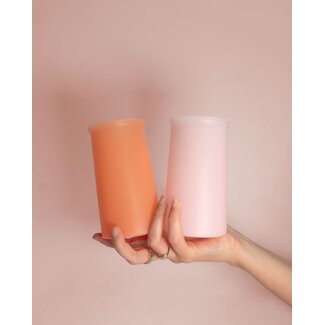 Peach Silicone Unbreakable Highball Glass - Set of 2