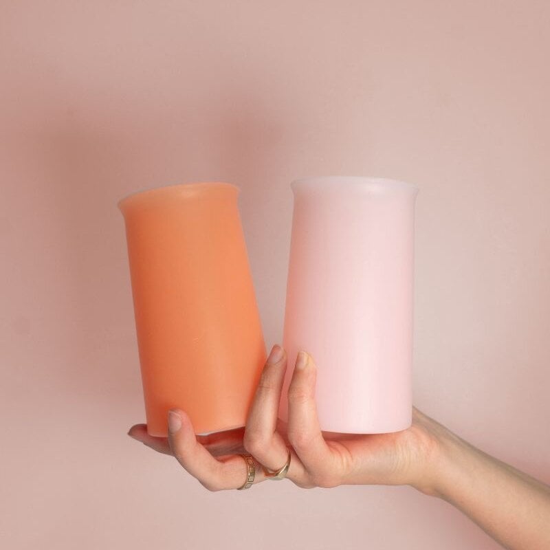 Peach Silicone Unbreakable Highball Glass - Set of 2