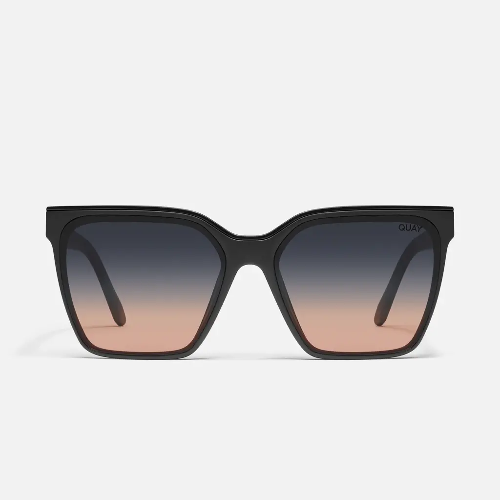 Level Up in Matte Black & Coral Fade Lens - Quay