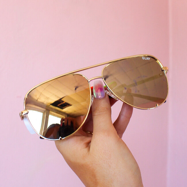 High Key in Gold/Gold Polarized - Quay