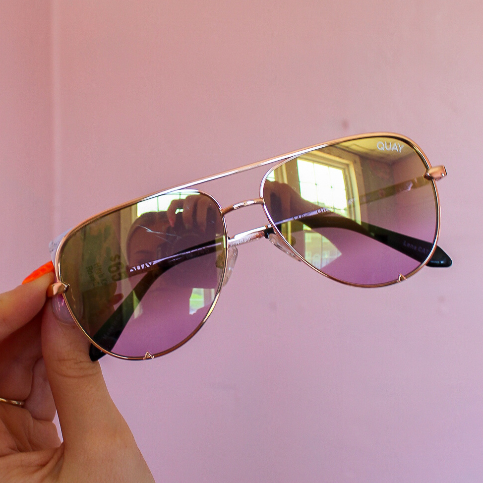 Mirrored Sunglasses Quay High Key Gold Sunglasses Rose Gold