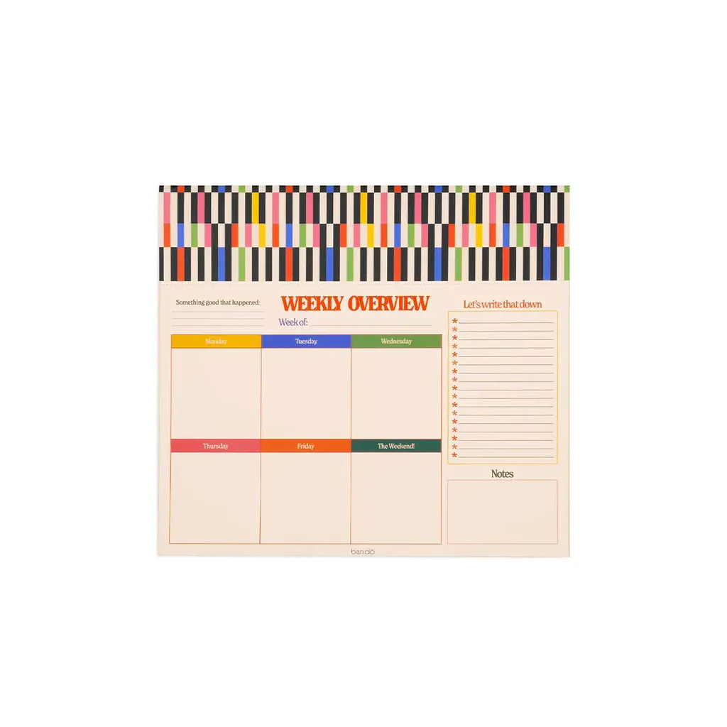 Mid Century Stripe Desk Notepad