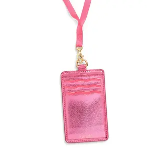 Keep It Close Card Case with Lanyard, Metallic Pink