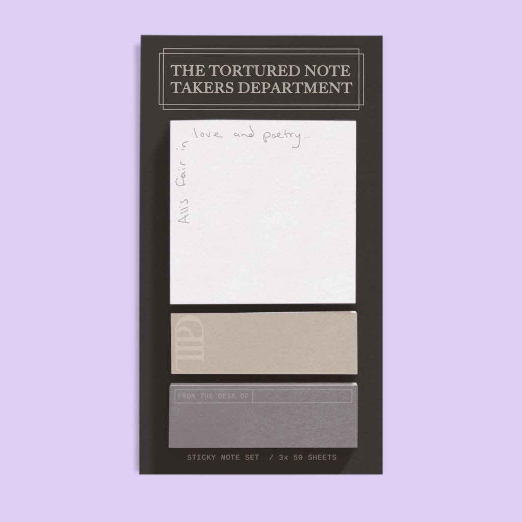 Shop Trimmings The Tortured Note Takers Department Sticky Note Set