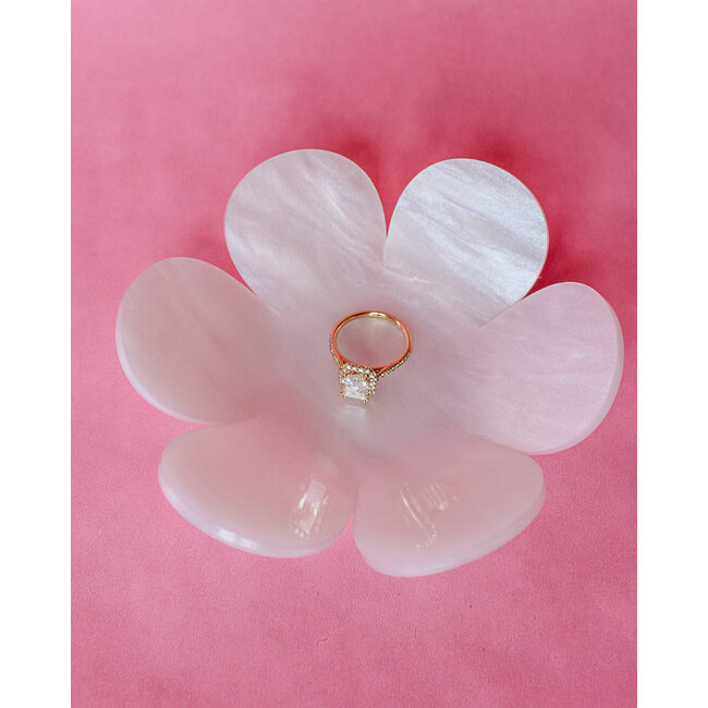 White Marble Daisy Dish